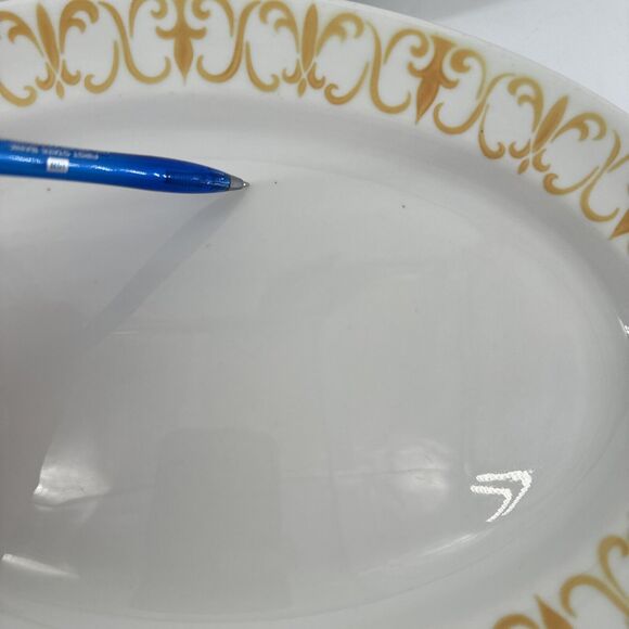 Platters 2 Jackson China Gold Scroll Pattern 13.5" Lx9.25” W Restaurantware MCM - Picture 14 of 16